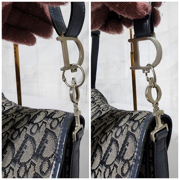 CHRISTIAN DIOR Monogram Flap Messenger Navy Blue - Picture 10 of 16